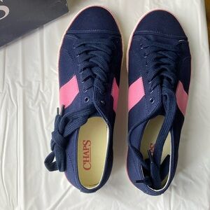 Chaps Sneakers size 7 1/2 Navy and Pink canvas